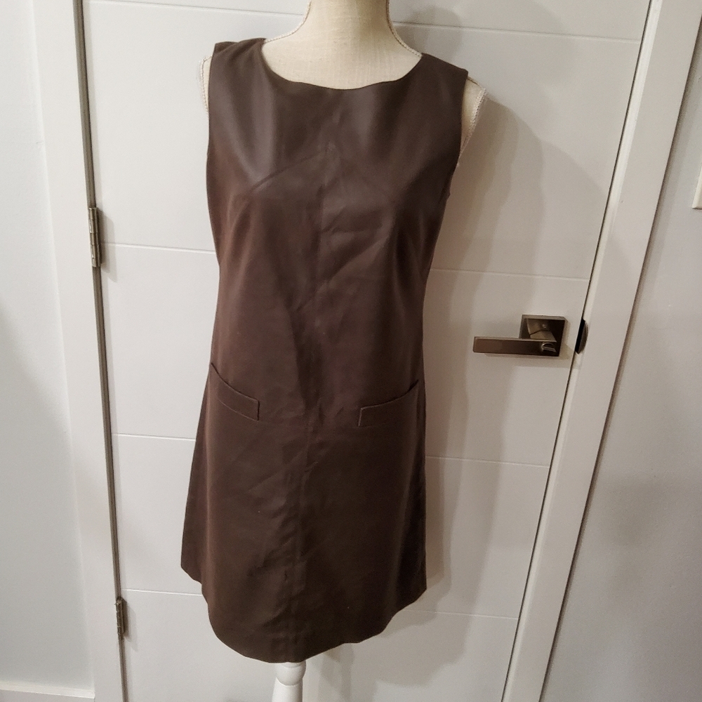 Teri Jon Sportswear Patchwork Faux Leather Mini Dress Size 6